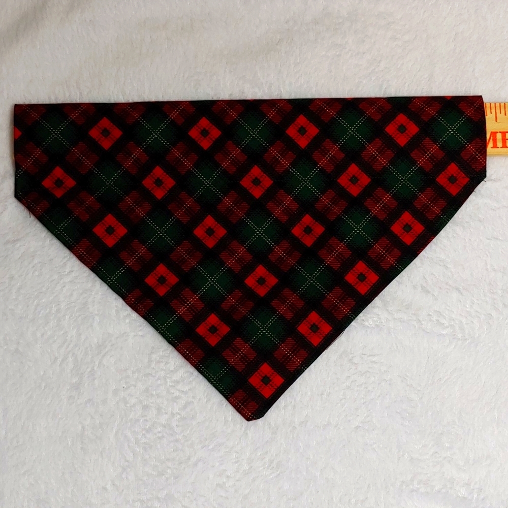 Dog Pet bandana over the collar plaid small